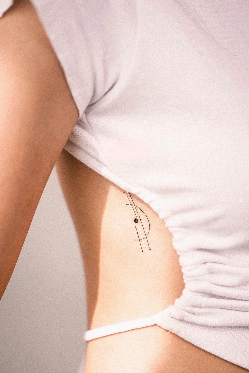 幾何律動-2入紋身貼紙 原創手繪設計 - 纹身贴 - 纸 多色