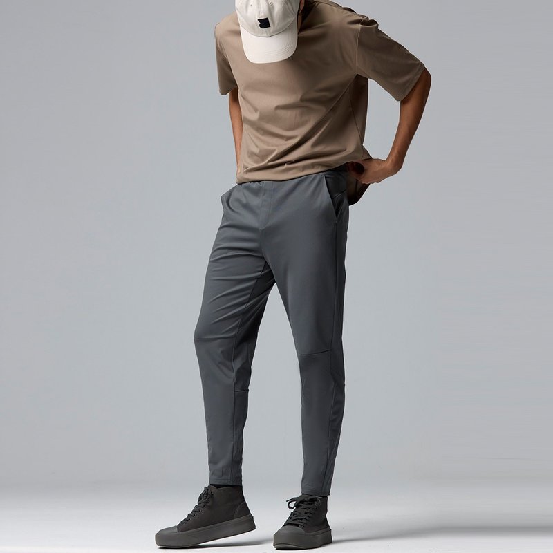 REBOOT动能-AIR气流窄管九分裤-磁灰 - 男士长裤 - 聚酯纤维 灰色