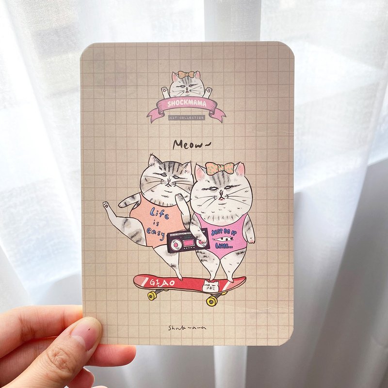 滑板meow meow 明信片 - 卡片/明信片 - 纸 卡其色