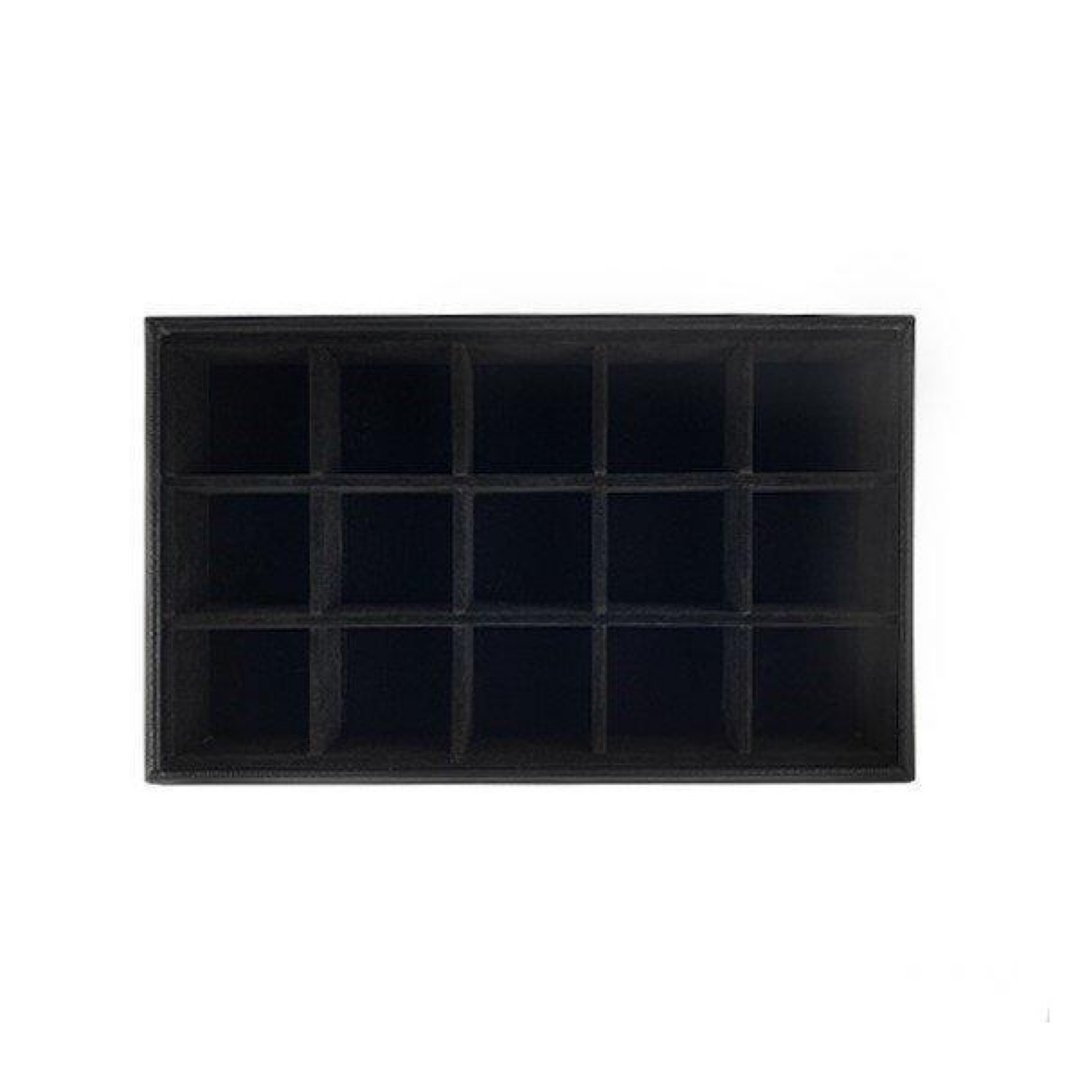 tray leather 15 squares - 收纳用品 - 真皮 黑色
