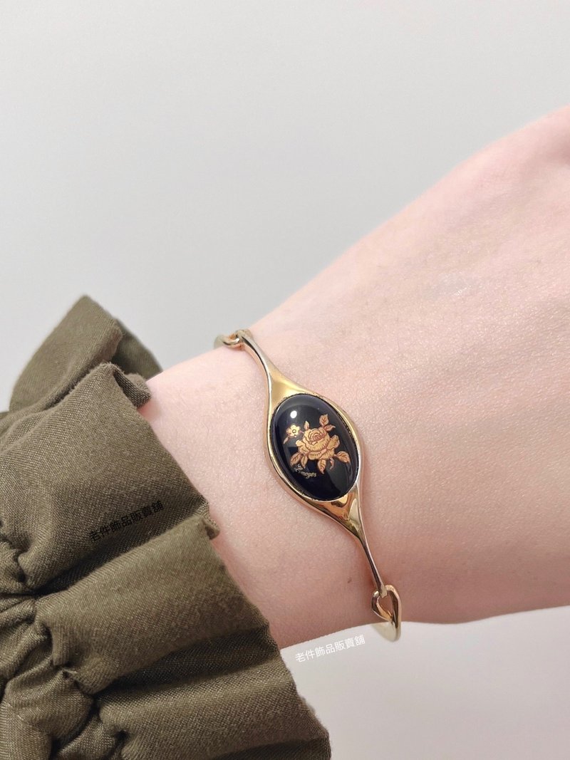 法国Limoges 利摩日烧瓷花卉手镯 - 手链/手环 - 其他金属 蓝色