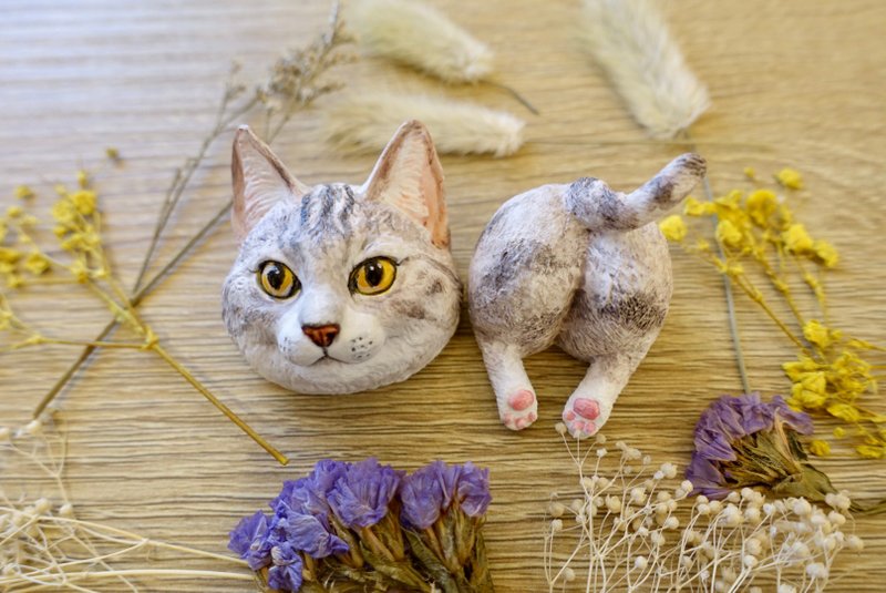 【扩香石彩绘】定制宠物香薰磁石贴 车用香薰夹 │猫猫款 - 香薰/精油/线香 - 其他材质 多色