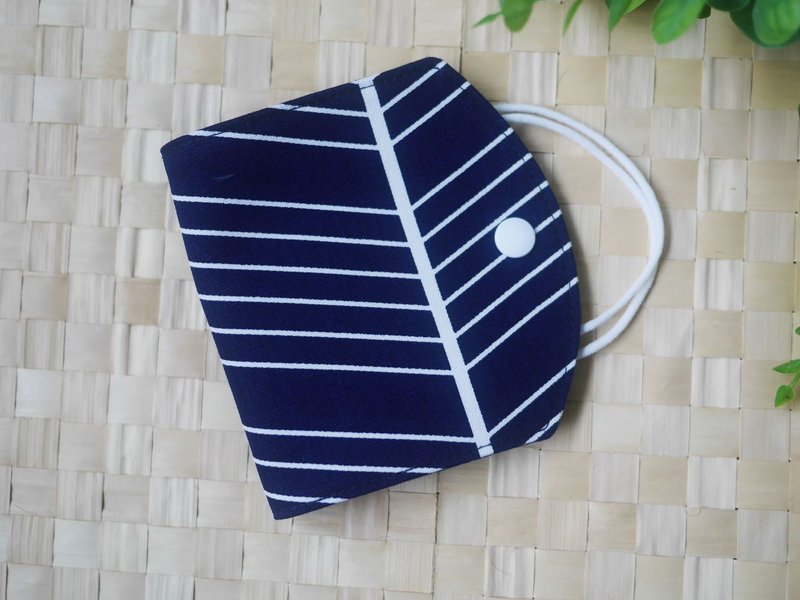 订制款=口罩暂存套/口罩收纳套=日本布料=天线=深蓝(共2色) - 口罩 - 棉．麻 蓝色