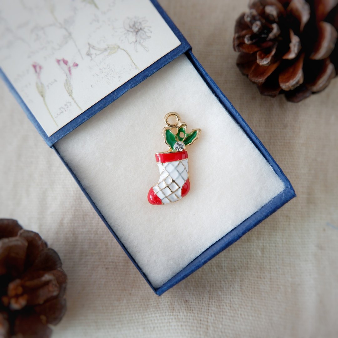 Christmas White Sock - 项圈/牵绳 - 其他金属 白色