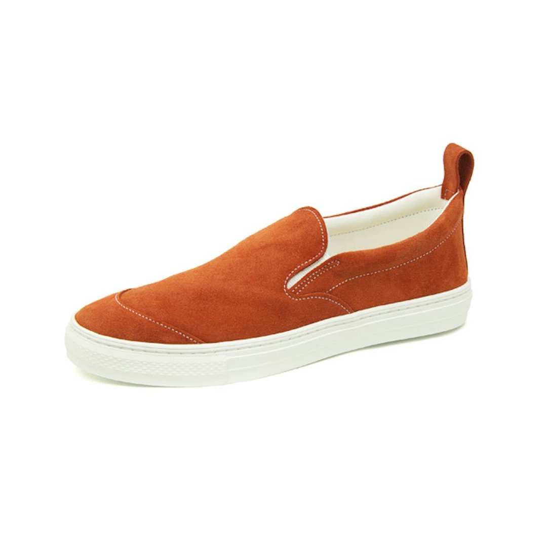 German Shepherd Low Brick / brick leather slip-on - 女款休闲鞋 - 真皮 橘色