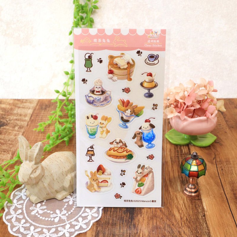 吃茶兔兔-透明贴纸 - 贴纸 - 塑料 多色