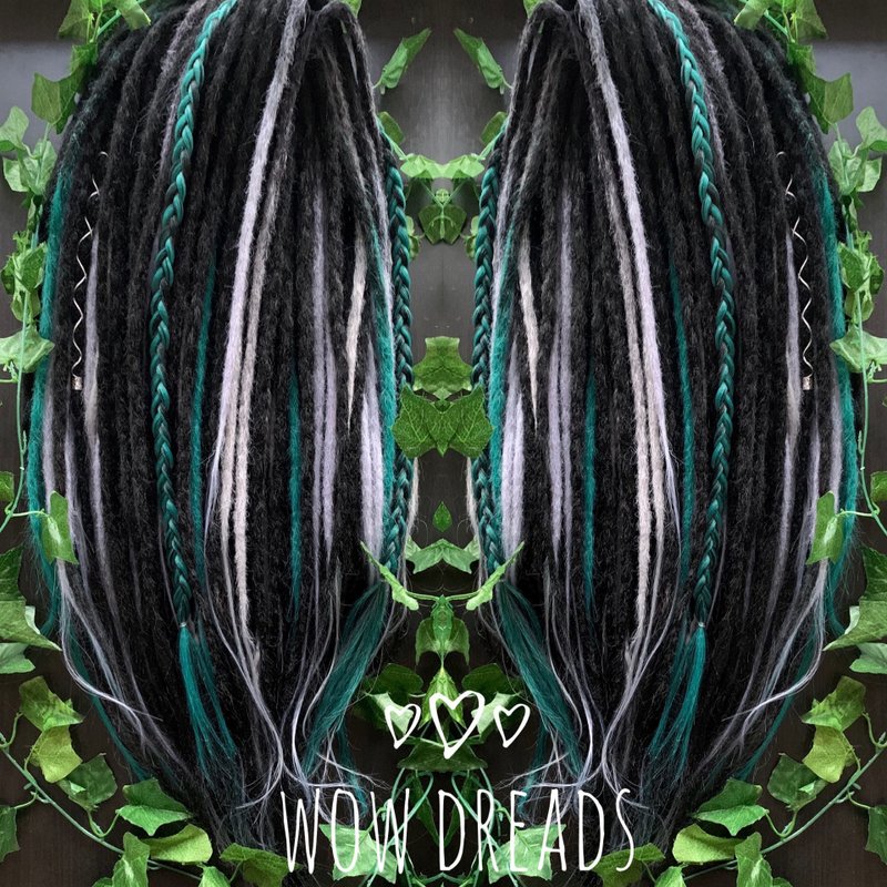 设置 Viking Dreads 合成双端或单端 - 发饰 - 其他人造纤维 银色