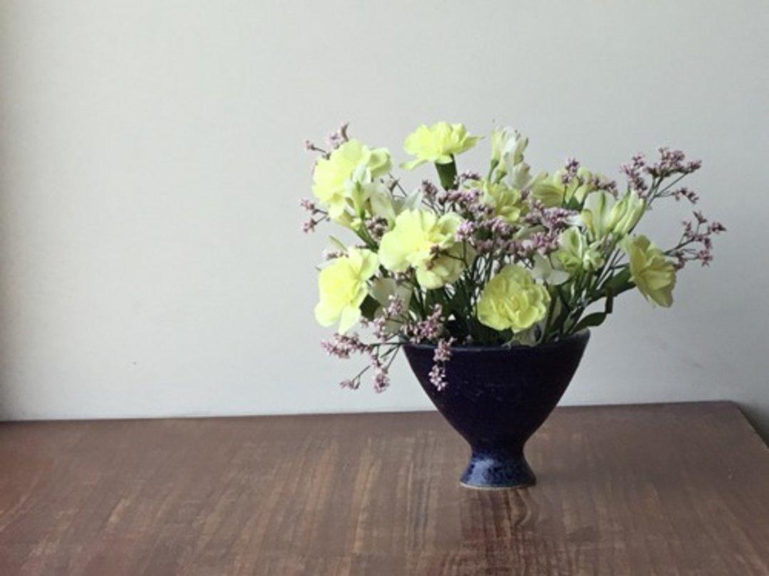 Round bouquet pot M indigo - 植栽/盆栽 - 陶 