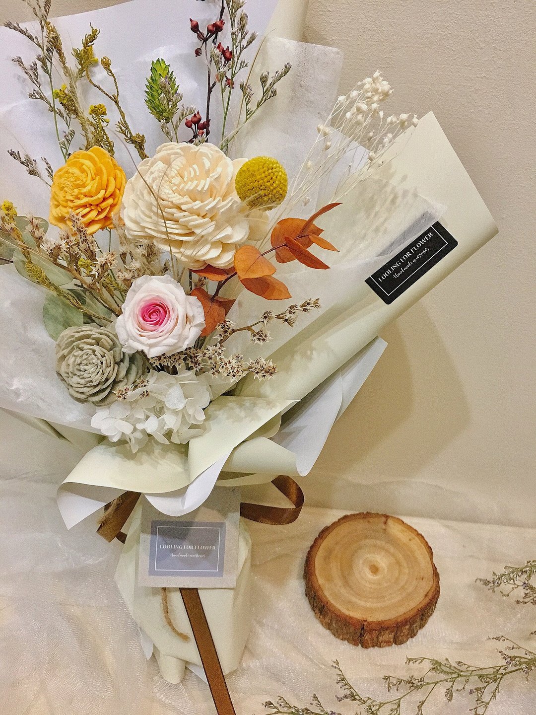 永生花束【澄花暖阳】干燥花束 情人节花束 毕业花束 母亲节花束 - 干燥花/捧花 - 植物．花 