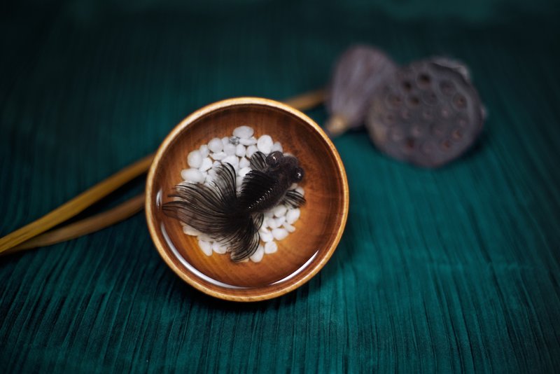 转运黑金鱼 3D树脂画手绘 永生鱼 可私人定制 买二送一 - 摆饰 - 树脂 黑色