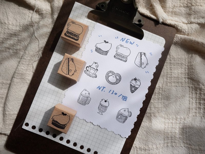 SKYCOFFEE Dessert Menu 甜点榉木印章 - 印章/印台 - 木头 