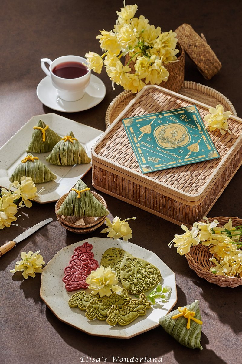 【5/28出货】端午竹篮甜点饼干礼盒 - 蛋糕/甜点 - 新鲜食材 绿色