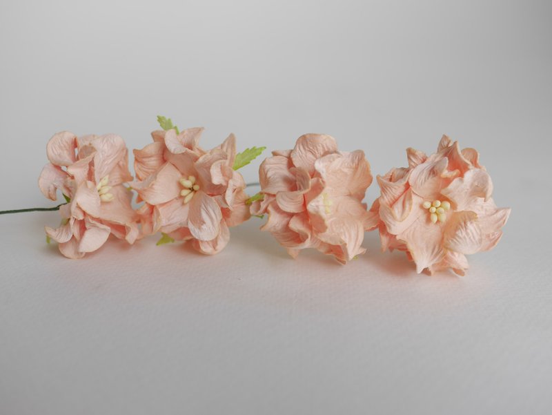 纸花，DIY手工用品，25朵栀子花，桃红。 - 其他 - 纸 橘色