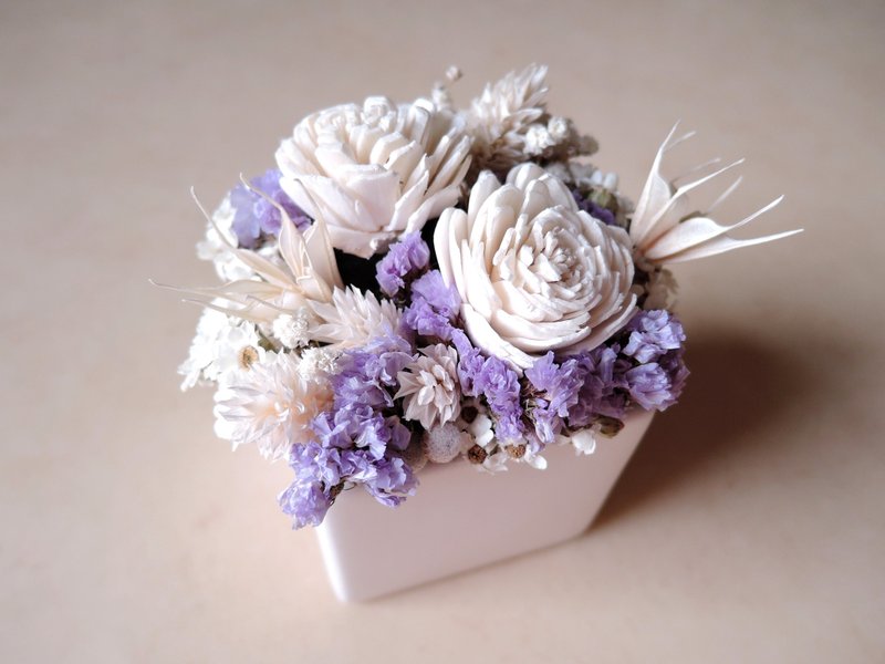 【白玫紫芋】干燥小盆花 - 植栽/盆栽 - 植物．花 紫色