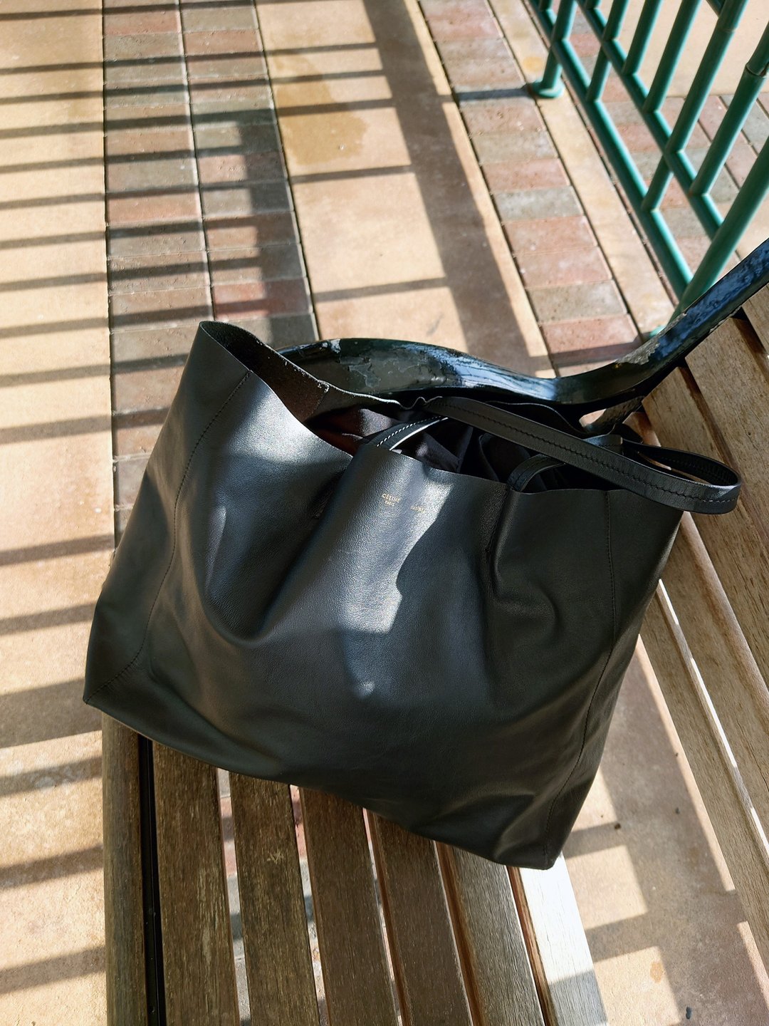 稀有美品 CÉLINE 带尘袋 tote 购物袋单肩包托特包上学通勤包托特包 - 侧背包/斜挎包 - 真皮 黑色