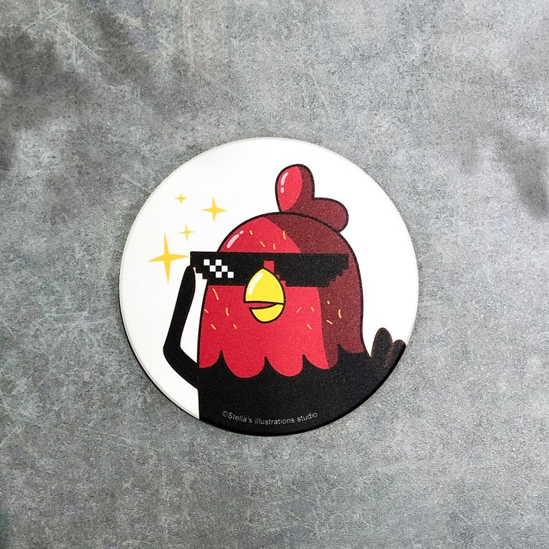 Funny Three Chickens 放3鸡 | 陶瓷吸水杯垫 - 酷鸡款 - 杯垫 - 其他材质 