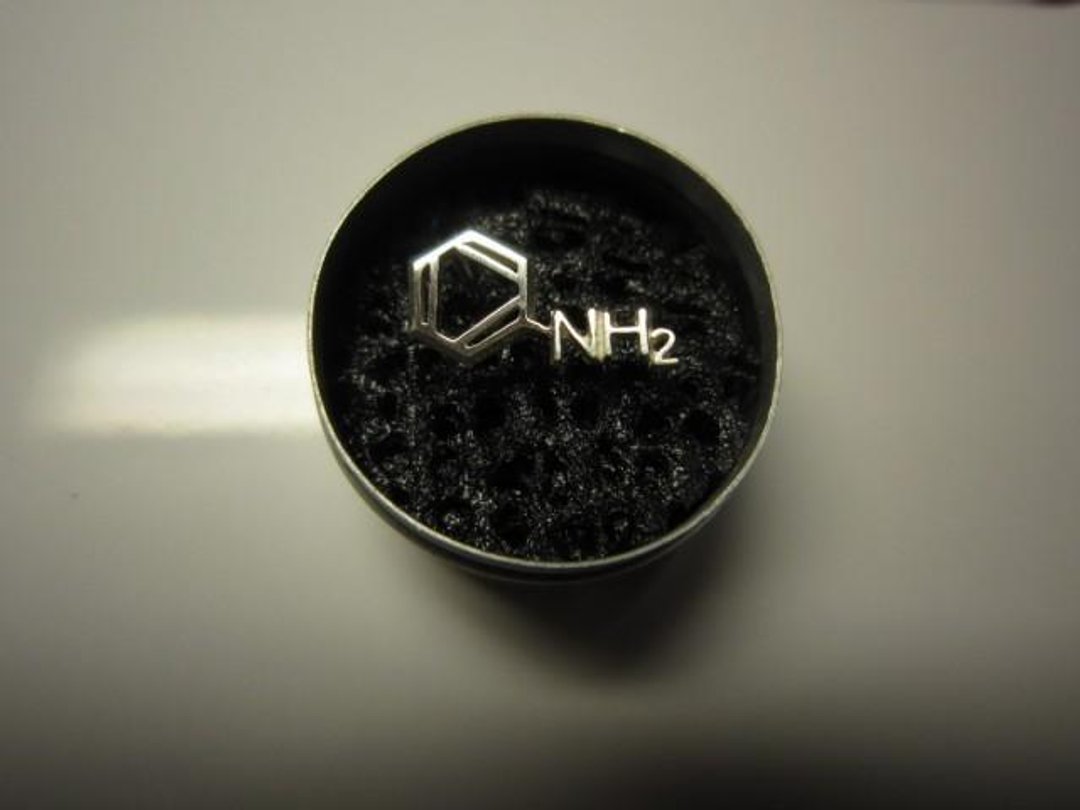 Chemical formula Pierce ® (tie tack changed) (structural formula design earrings) - 耳环/耳夹 - 其他金属 银色
