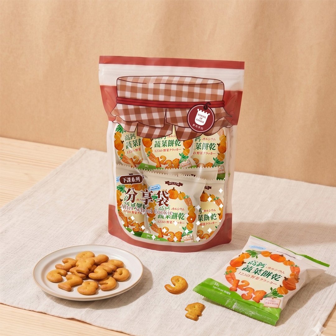 【饼干学院】下课系列 - 高钙蔬菜饼干分享袋 266g - 零食/点心 - 其他材质 绿色