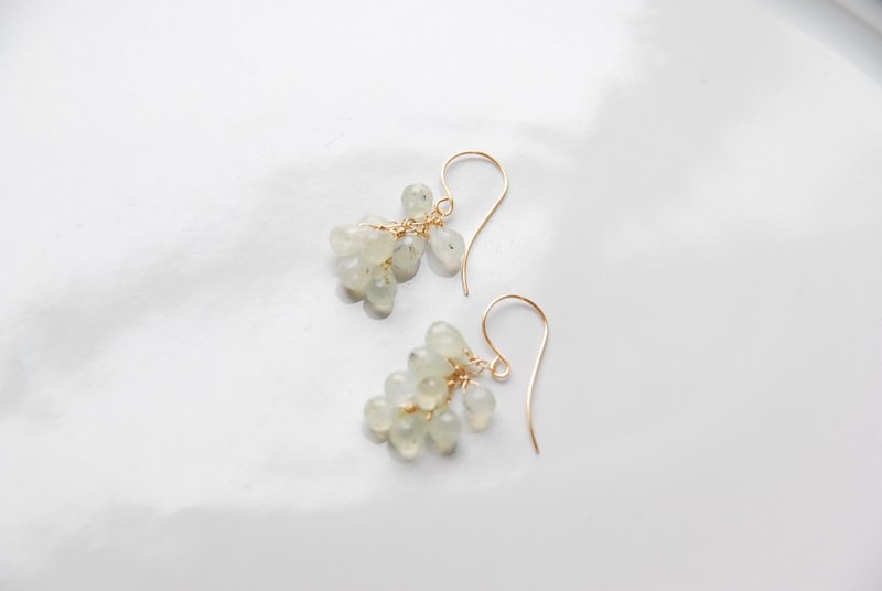 铃铛串连硼龙石耳环 14kgf - 耳环/耳夹 - 半宝石 绿色