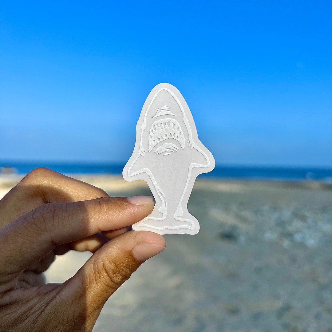 海派- 海洋系列 04 JAW大白鲨 透明底防水贴纸 - 贴纸 - 塑料 