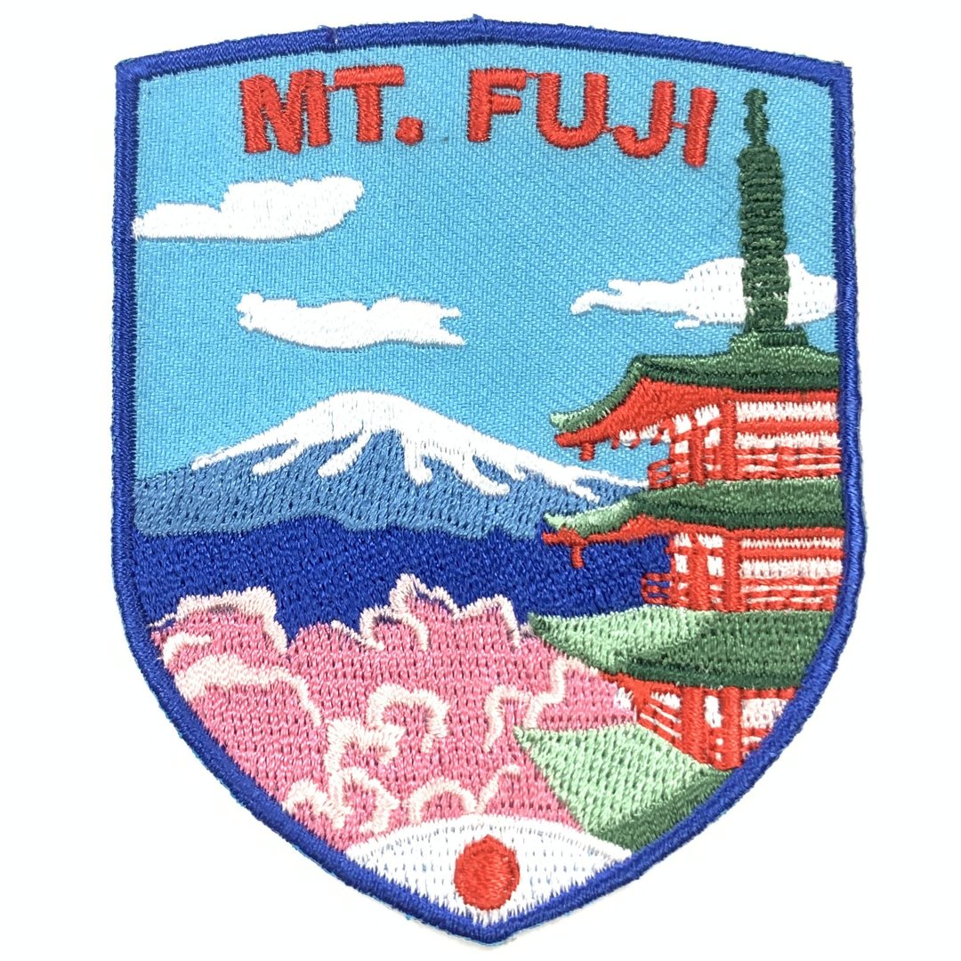 日本富士山风景 刺绣布章 贴布 布标 烫贴 徽章 肩章 识别章 INS - 徽章/别针 - 绣线 多色