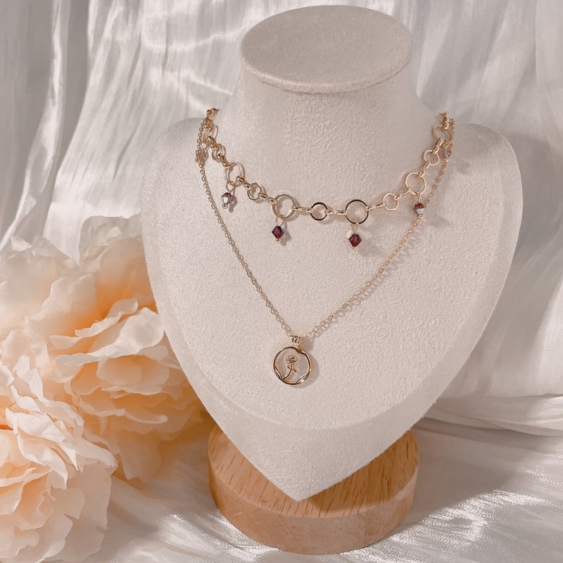 swarovski 薰衣草园双层颈链 - 项链 - 水晶 黑色