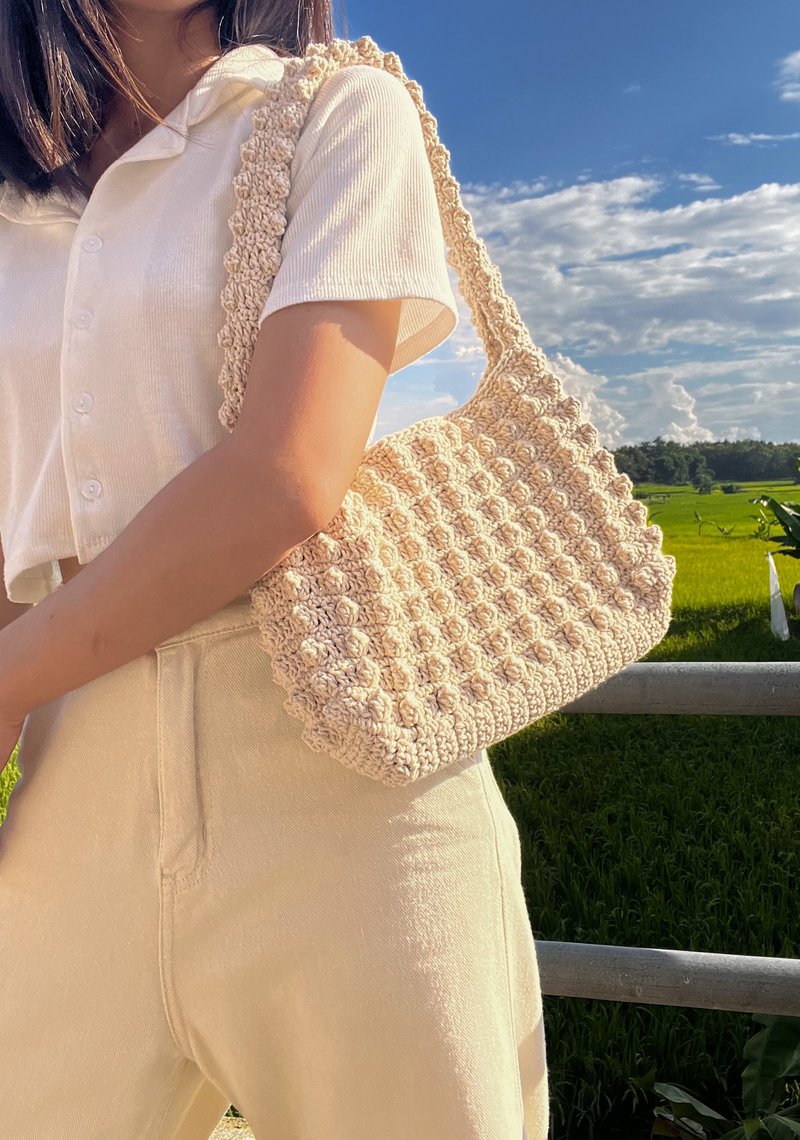 Bubble Bag, Crochet Shoulder Bag, Cute, Handmade - 侧背包/斜挎包 - 其他材质 多色