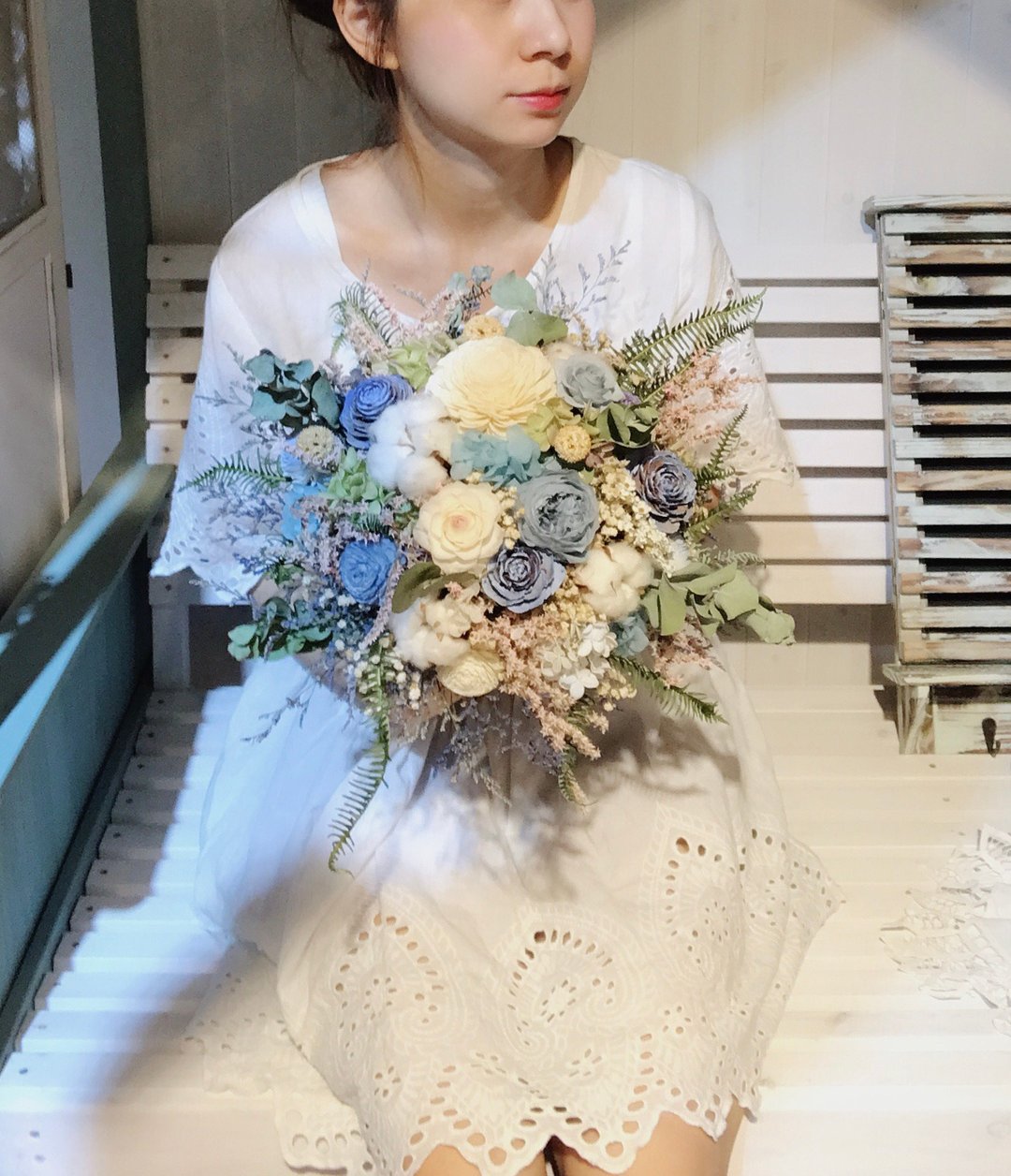 森林唤醒的蓝。永生花 干燥花 捧花。拍照捧花 道具。结婚捧花。 - 干燥花/捧花 - 植物．花 蓝色