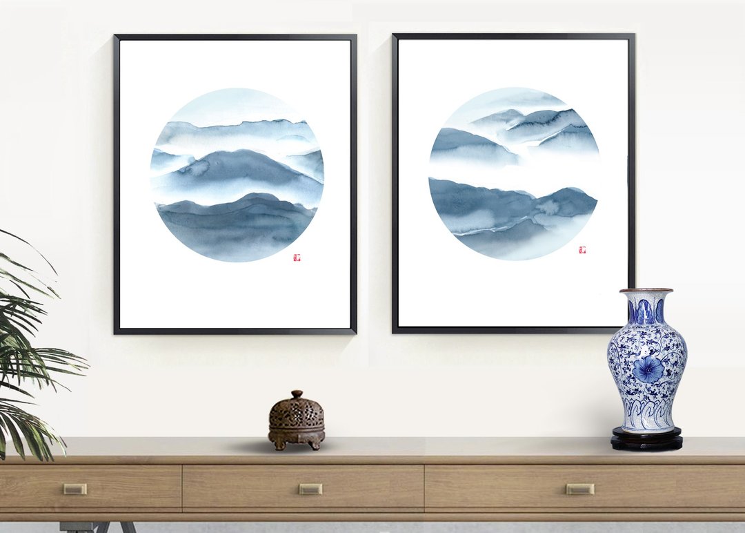 风景-水墨画-空间挂画-居家情景挂画-装饰画 - 海报/装饰画/版画 - 纸 