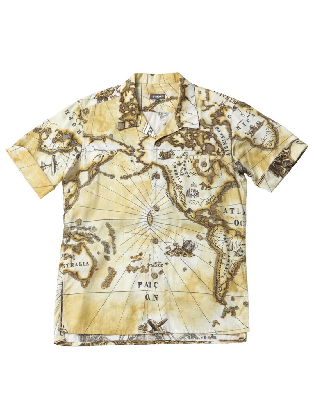 "SHAKA" ALOHA SHIRT - PRINTED SHEETING - 男装衬衫 - 棉．麻 卡其色