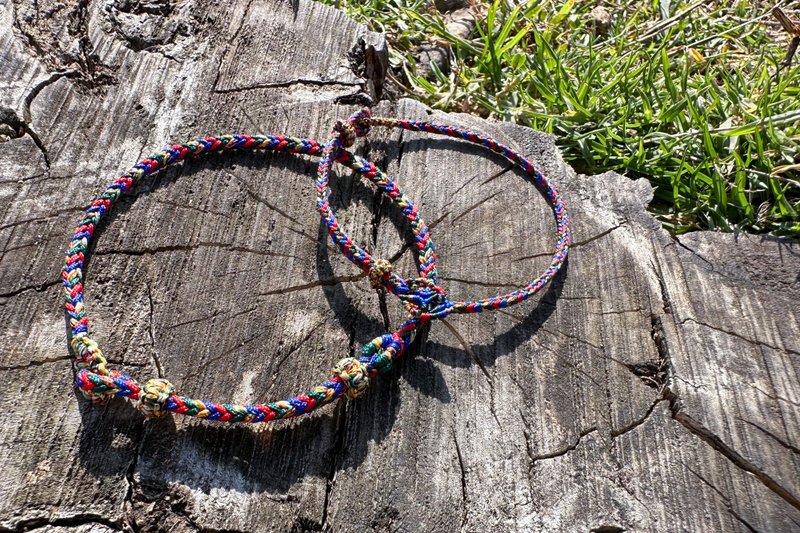 【情侣手绳套装】紫色组合 2MM寓意 幸运绳 男女合用 - 手链/手环 - 聚酯纤维 多色