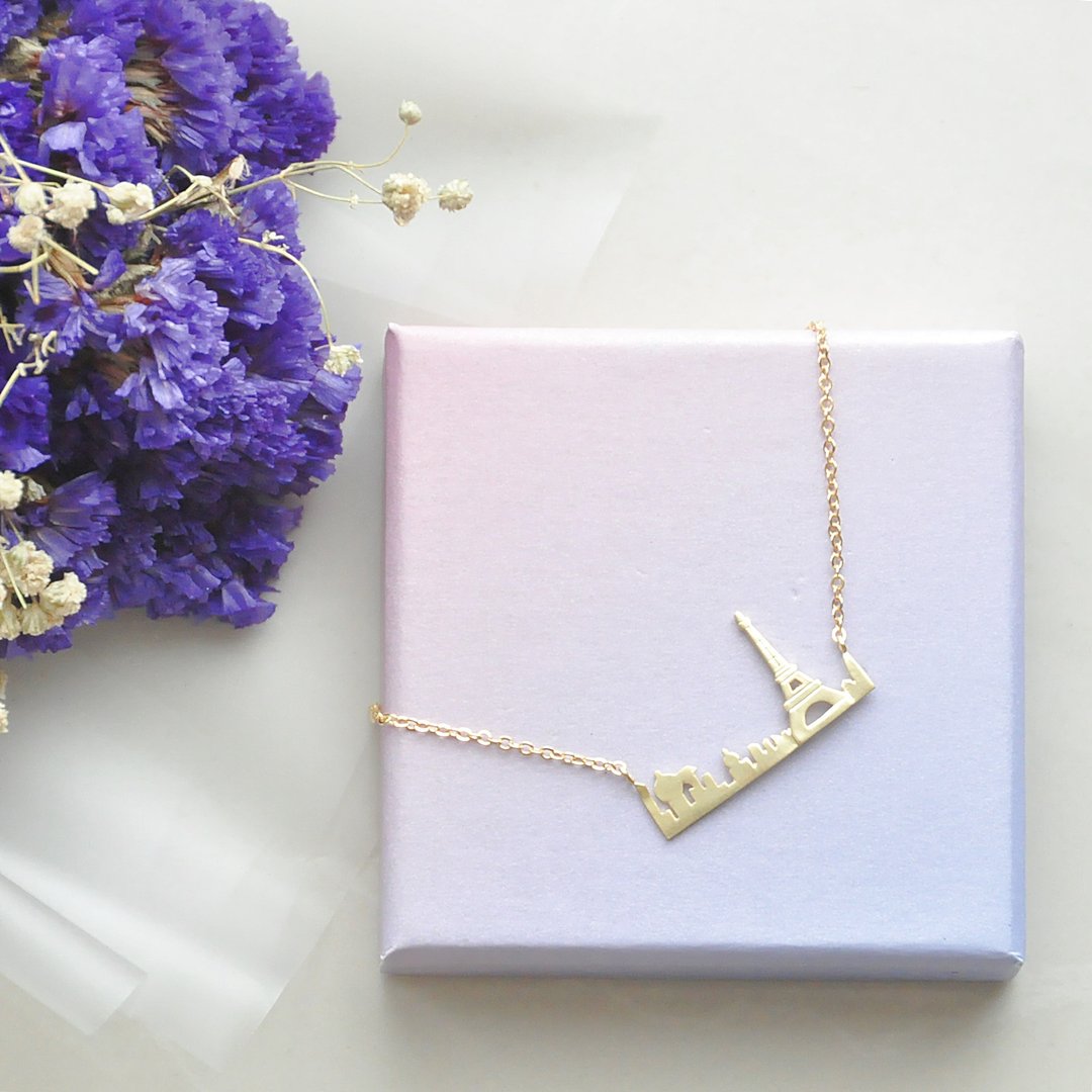 浪漫巴黎。金 项链 Romance Paris。Golden Necklace - 项链 - 其他金属 金色