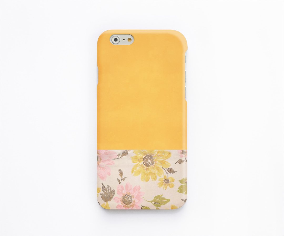 Vintage Flower iPhone case - 手机壳/手机套 - 塑料 黄色