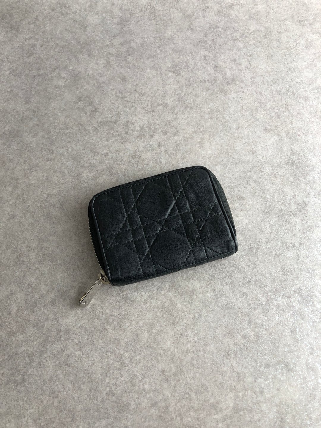 Christian Dior 迪奥 经典藤格纹黑色皮革古董零钱收纳包 6r5kjb - 零钱包 - 真皮 黑色