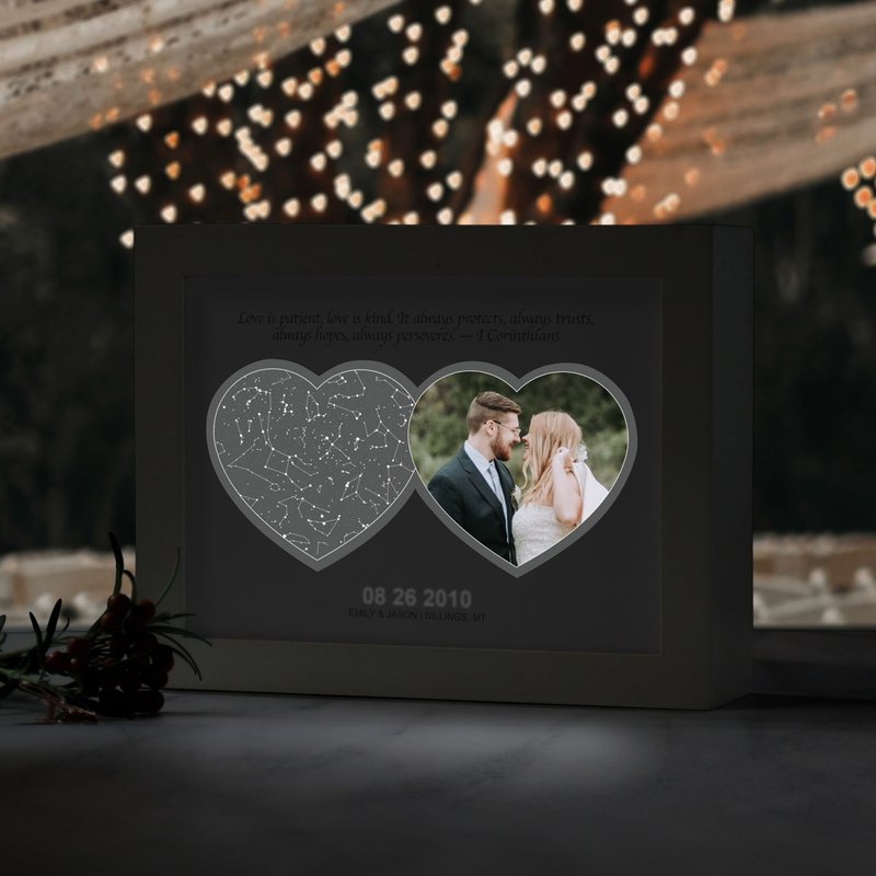 定制星空和照片小夜灯 可定时和调光 婚礼布置 新婚礼物 结婚周年 - 灯具/灯饰 - 纸 蓝色