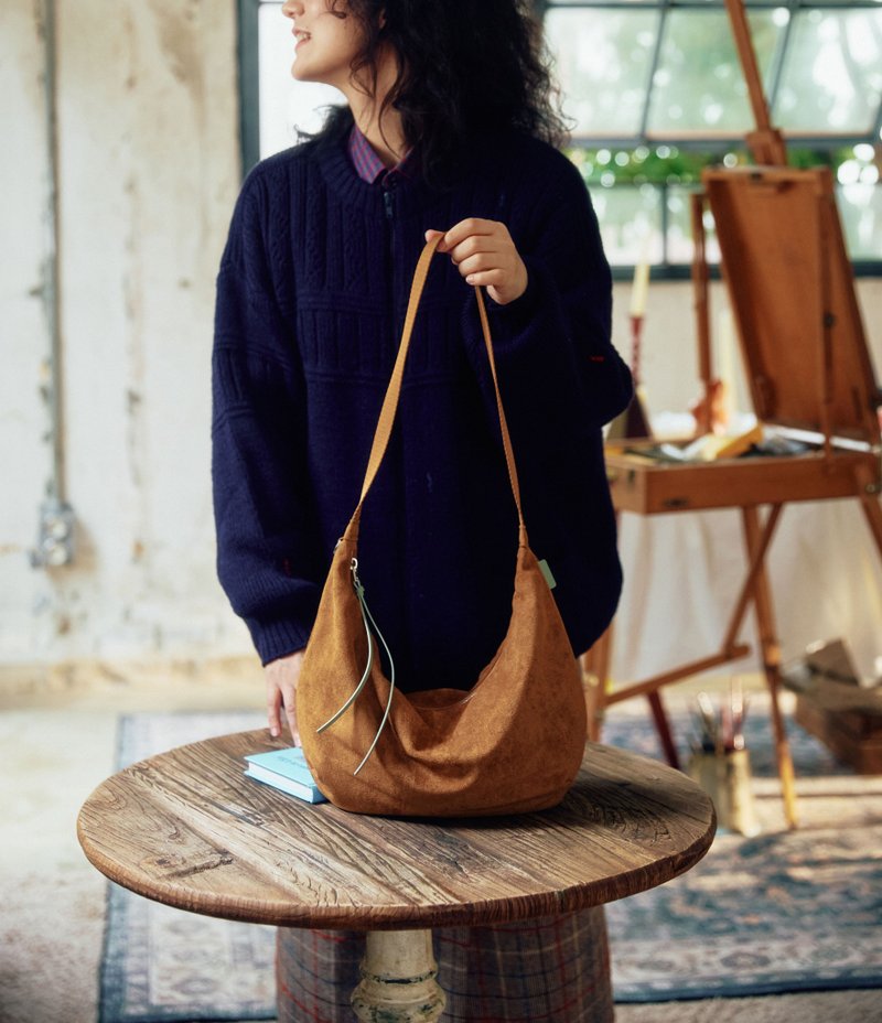 Hoki 包 焦糖色 - 手提包/手提袋 - 聚酯纤维 咖啡色