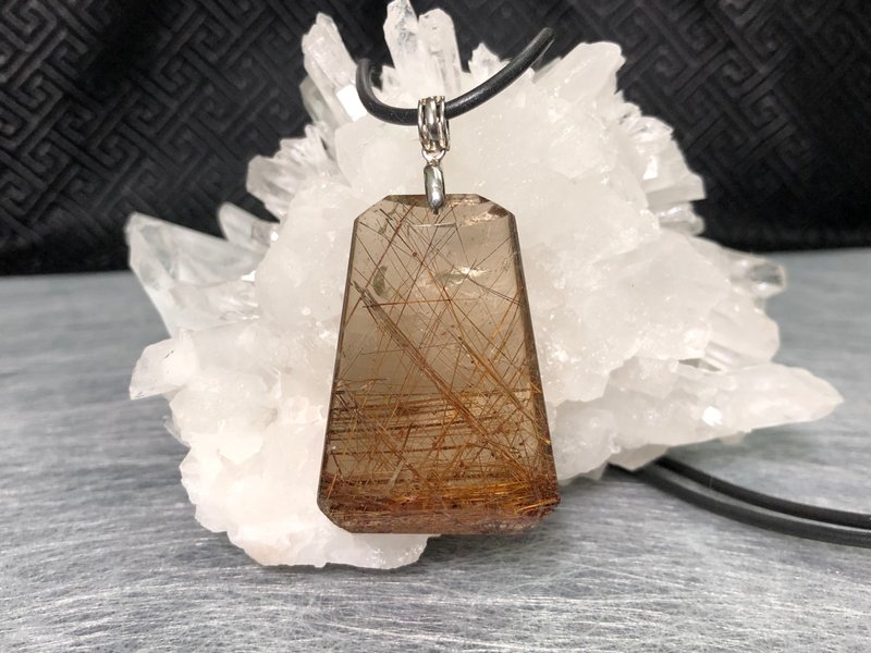 快速出货 天然铜钛项链 皮绳/西德钢项链 - 项链 - 水晶 白色