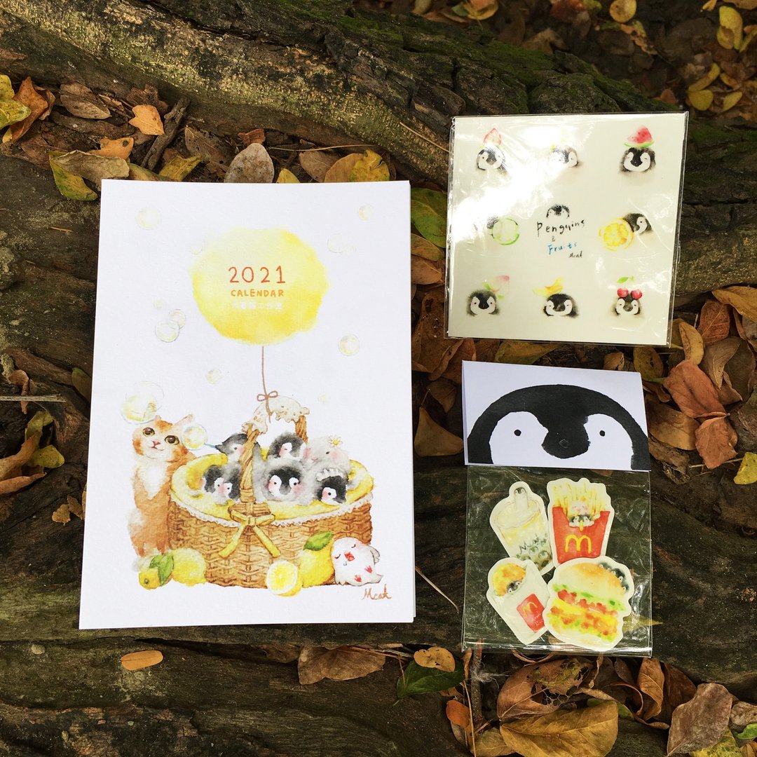 2021企鹅与小伙伴 年历贴纸组 - 年历/台历 - 纸 多色