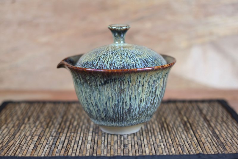 【台湾制造】森林天目釉盖碗 盖杯 莺歌名家叶敏祥作品 - 茶具/茶杯 - 陶 