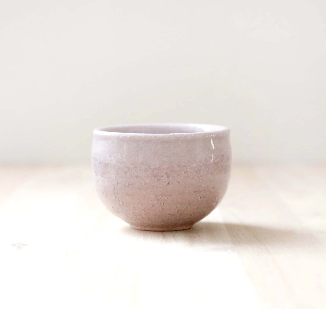 抛光酒杯，淡红色紫藤 - 酒杯/酒器 - 陶 粉红色