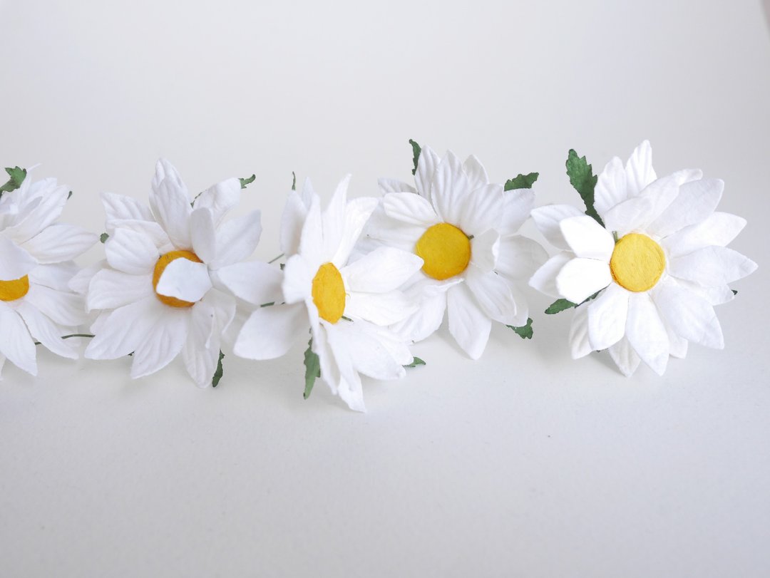 Paper Flower, 25 pieces DIY small daisy flower size 6.00 cm., white color - 其他 - 纸 白色