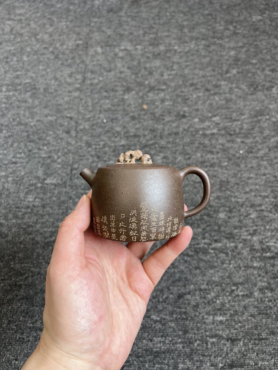 太湖石 小汉铎 150cc 陈腐老青段还原烧  水色润泽易泡养 壶盖 - 茶具/茶杯 - 陶 灰色