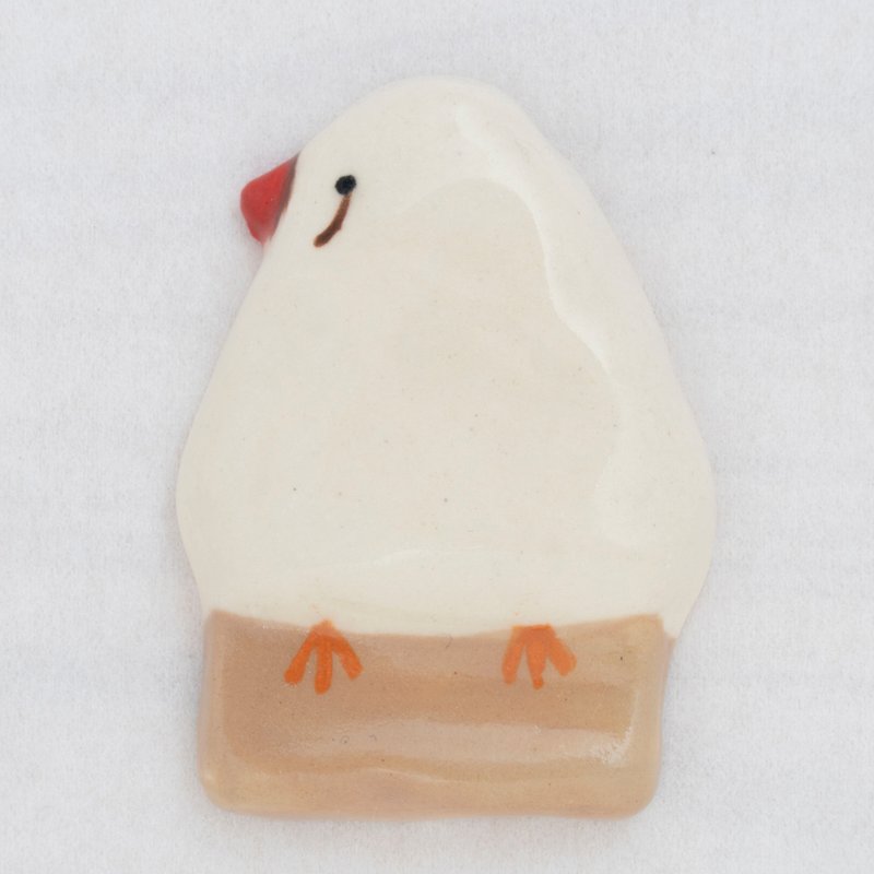 斑胸草雀筷子架栗色法兰克白女 - 筷子/筷架 - 陶 