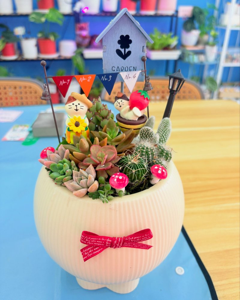 质感粉嫩黄圆筒定制组盆 开幕志庆 新居落成 升官乔迁 婚礼 生日 - 植栽/盆栽 - 水泥 黄色