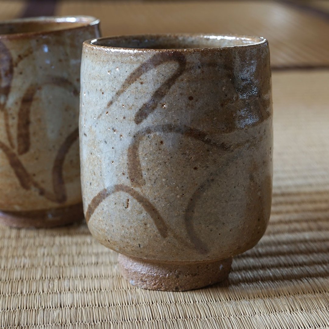 绘唐津汤吞 - 茶具/茶杯 - 陶 
