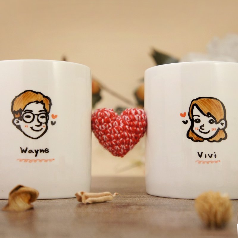 情人对杯-定制画像似颜绘Q版人像_马克杯(一组2入) - 订制画像 - 瓷 