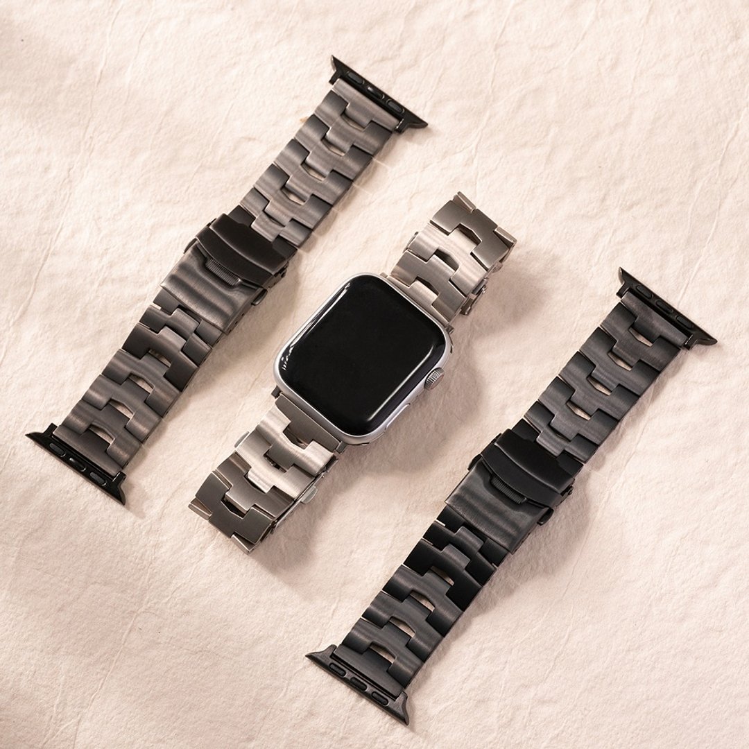 Apple watch - 凸形钛金属 苹果专用表带 - 表带 - 其他材质 灰色