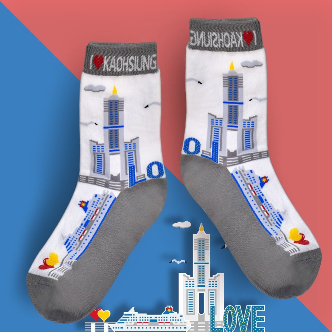 高雄好游袜(2入)-iLove Kaohsiung fun SOCKS - 袜子 - 棉 绿色