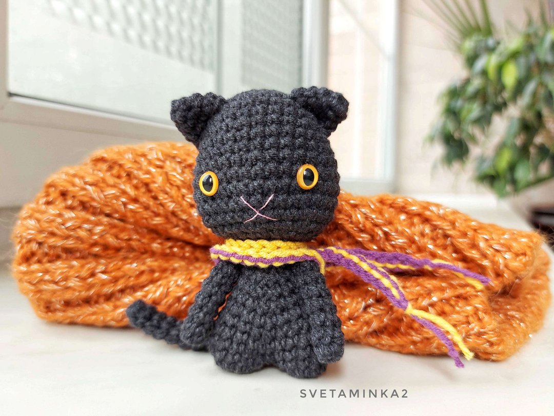 钩针猫图案 Amigurumi 黑色小猫玩具教学 - 手工艺教程/工具书 - 其他材质 