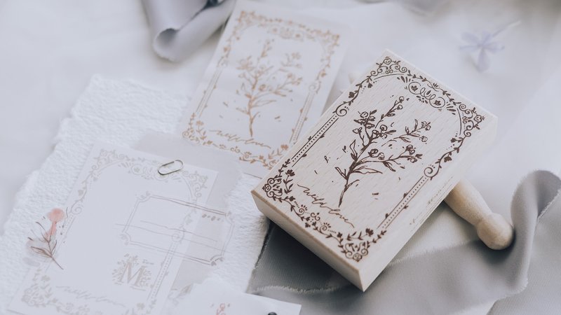 花草系打印章 - The Old Fashioned Way - Y1804 - 印章/印台 - 木头 咖啡色